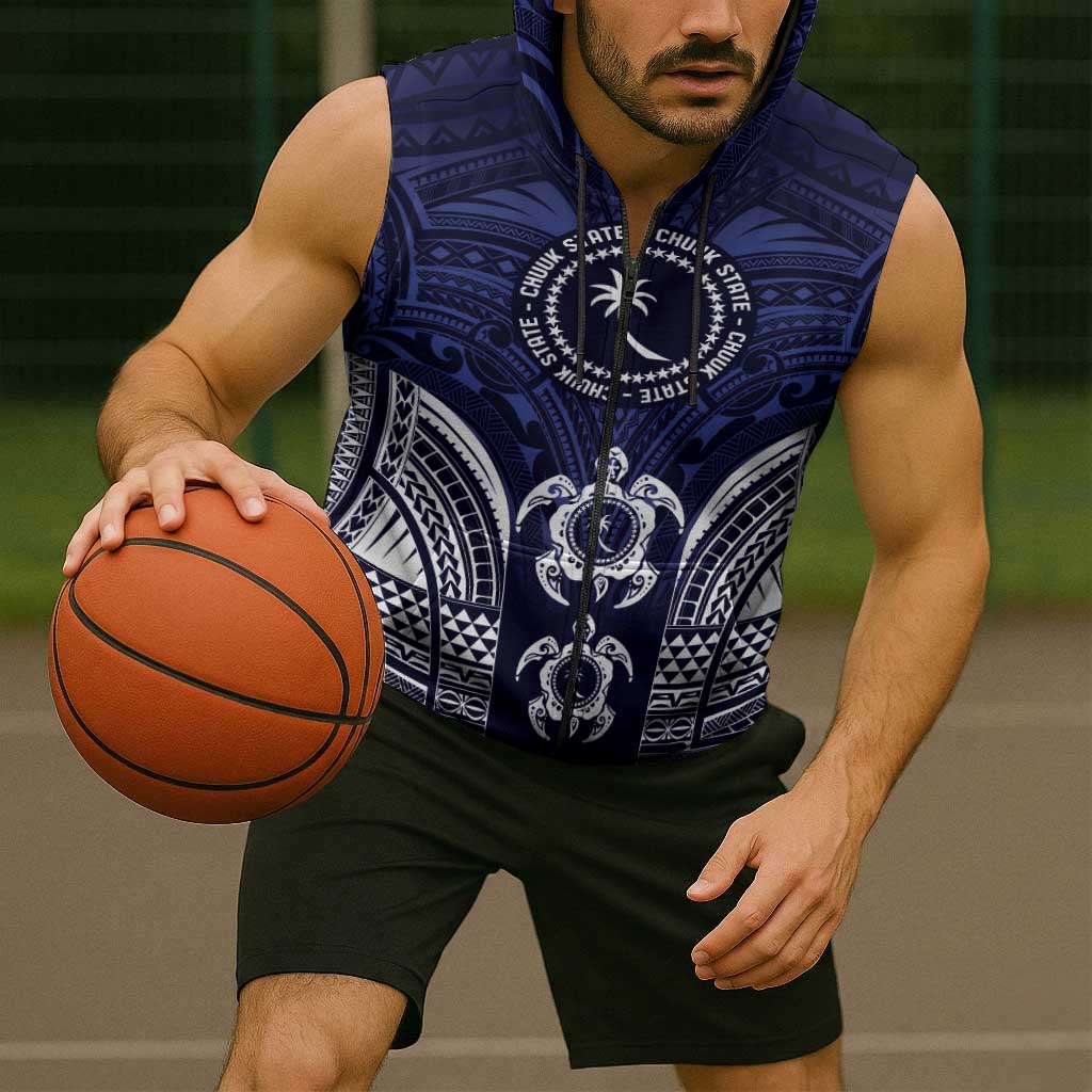 FSM Chuuk States Sleeveless Zip Hoodie Micronesia Six 9 One Polynesian Tribal Pattern LT9 - Polynesian Pride