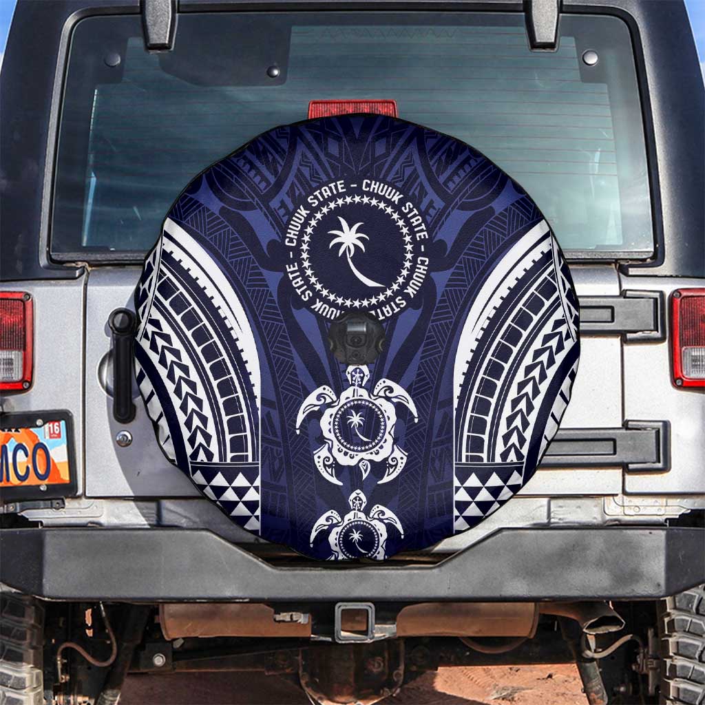 FSM Chuuk States Spare Tire Cover Micronesia Six 9 One Polynesian Tribal Pattern LT9 Blue - Polynesian Pride