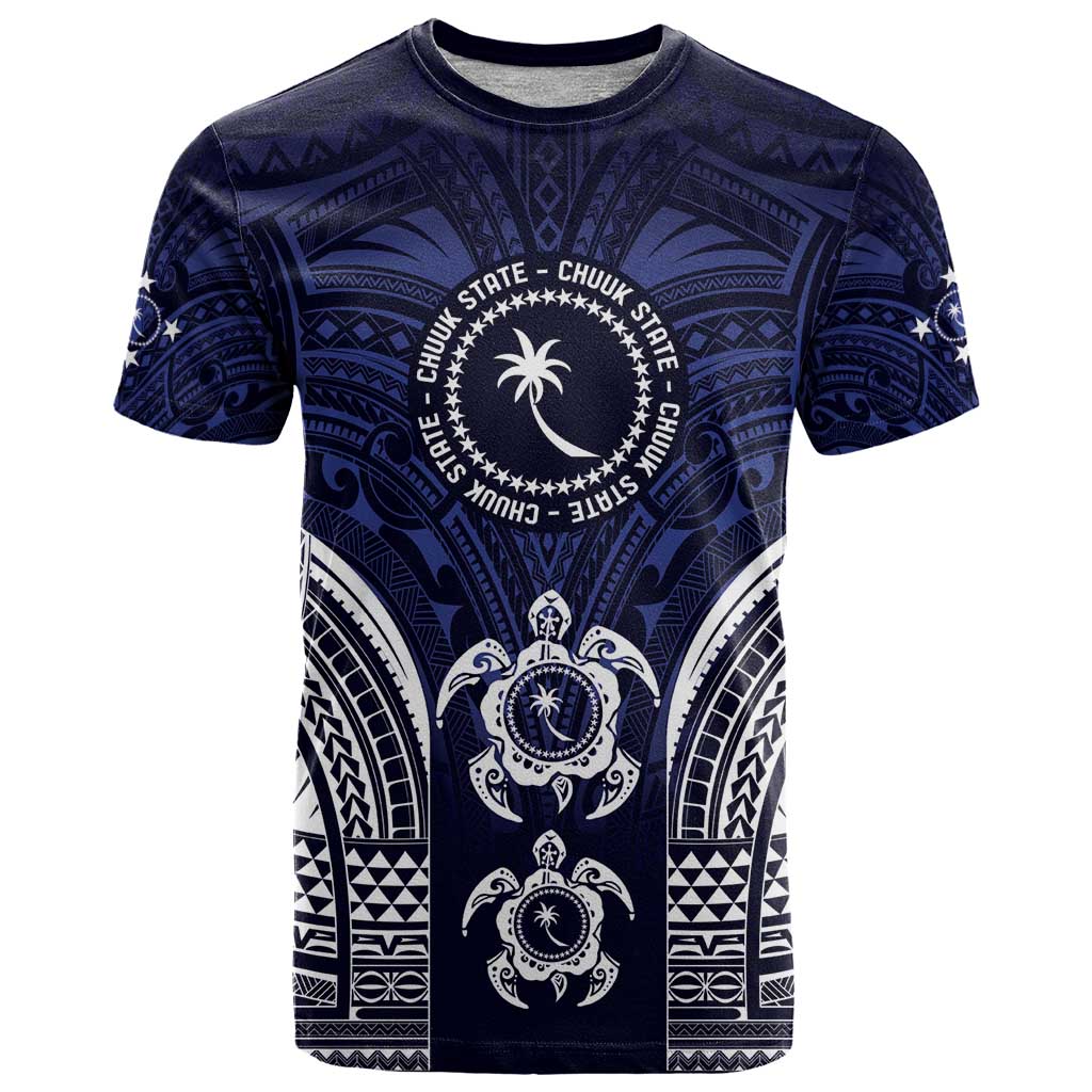 FSM Chuuk States T Shirt Micronesia Six 9 One Polynesian Tribal Pattern LT9 Blue - Polynesian Pride