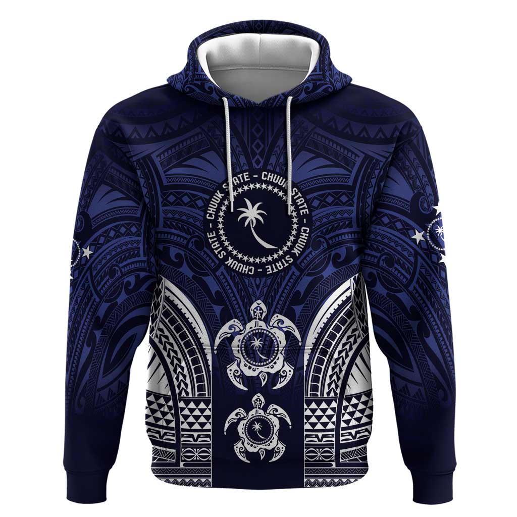 FSM Chuuk States Zip Hoodie Micronesia Six 9 One Polynesian Tribal Pattern LT9 Pullover Hoodie Blue - Polynesian Pride