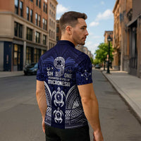 FSM Chuuk States Zipper Polo Shirt Micronesia Six 9 One Polynesian Tribal Pattern LT9 - Polynesian Pride