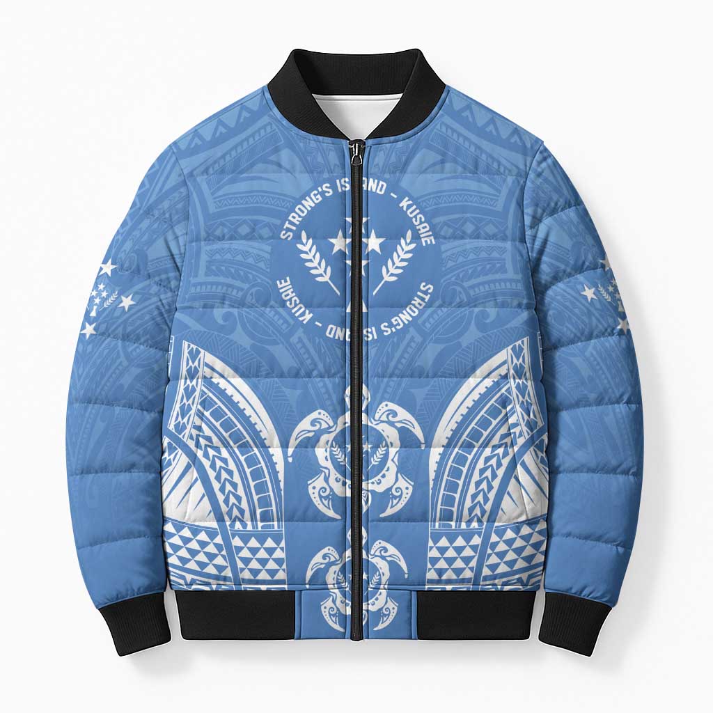 FSM Kosrae States Bomber Puffer Jacket Micronesia Six 9 One Polynesian Tribal Pattern LT9 Unisex Blue - Polynesian Pride