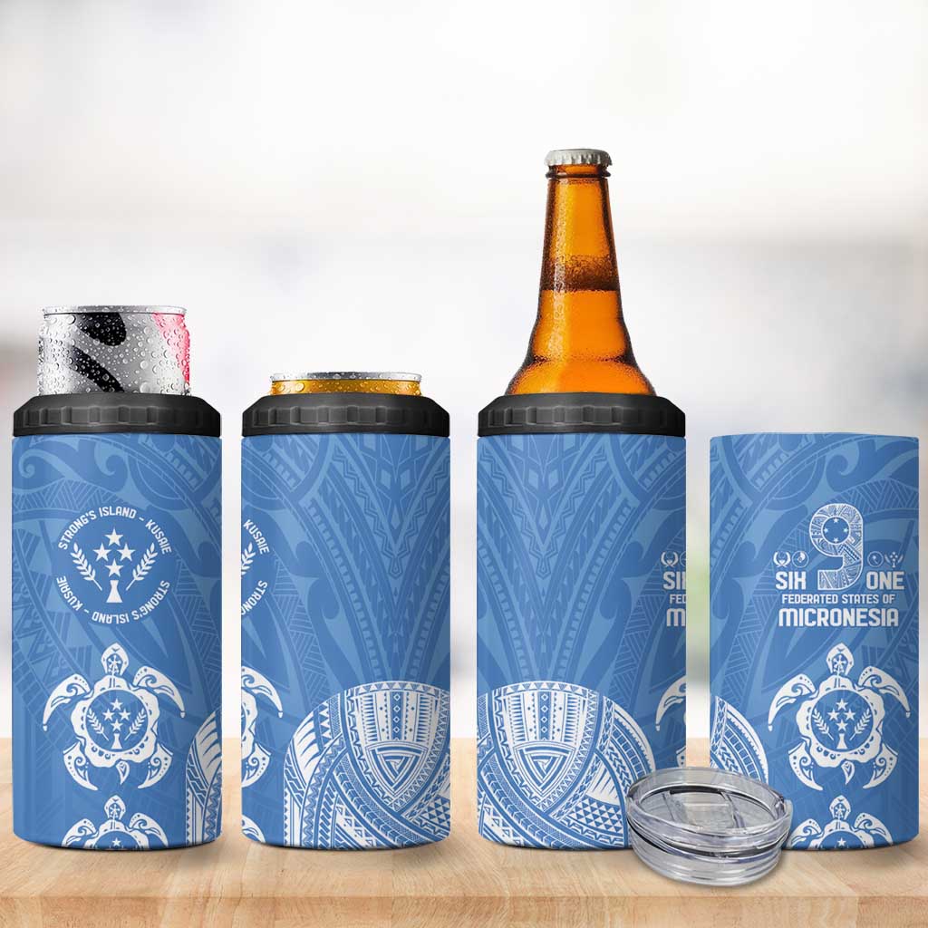 FSM Kosrae States 4 in 1 Can Cooler Tumbler Micronesia Six 9 One Polynesian Tribal Pattern LT9 - Polynesian Pride