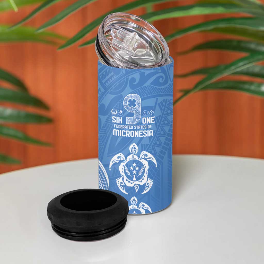 FSM Kosrae States 4 in 1 Can Cooler Tumbler Micronesia Six 9 One Polynesian Tribal Pattern LT9 - Polynesian Pride