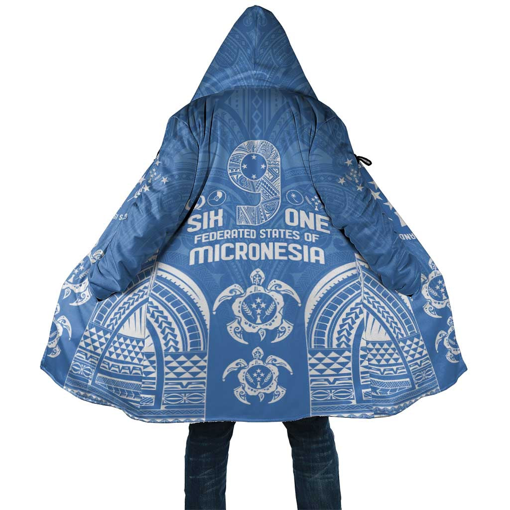 FSM Kosrae States Cloak Micronesia Six 9 One Polynesian Tribal Pattern LT9 Unisex Blue - Polynesian Pride