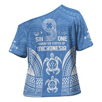 FSM Kosrae States Cross Shoulder Shirt Micronesia Six 9 One Polynesian Tribal Pattern LT9 - Polynesian Pride