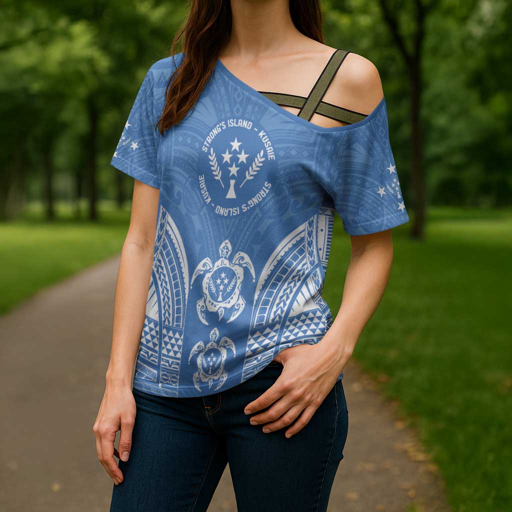 FSM Kosrae States Cross Shoulder Shirt Micronesia Six 9 One Polynesian Tribal Pattern LT9 - Polynesian Pride