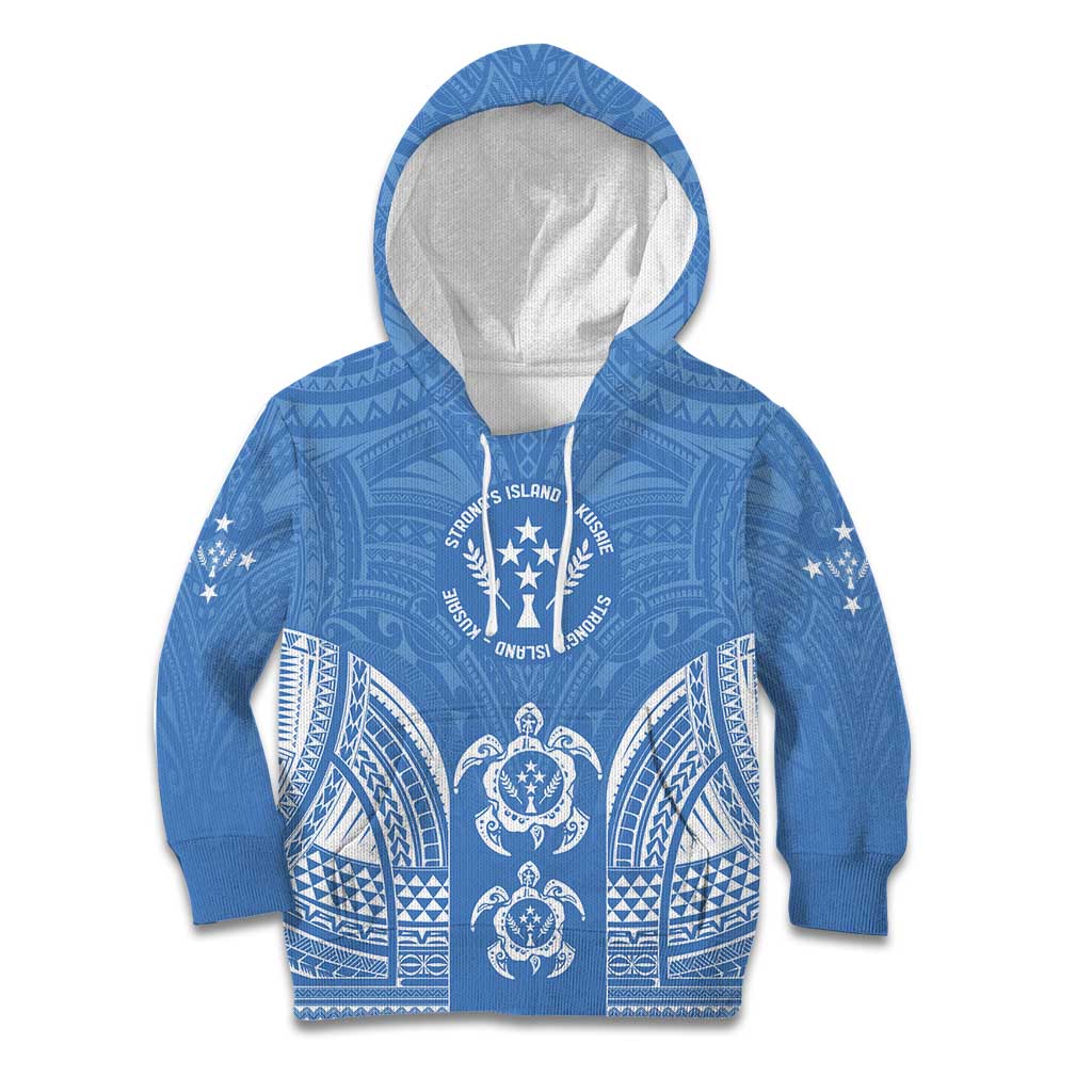 FSM Kosrae States Kid Hoodie Micronesia Six 9 One Polynesian Tribal Pattern LT9 Hoodie Blue - Polynesian Pride