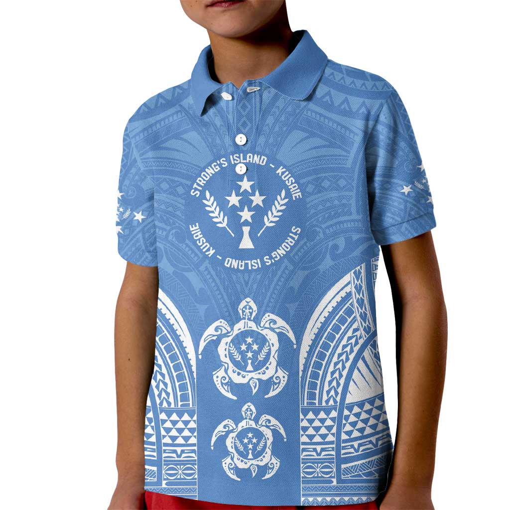 FSM Kosrae States Kid Polo Shirt Micronesia Six 9 One Polynesian Tribal Pattern LT9 Kid Blue - Polynesian Pride