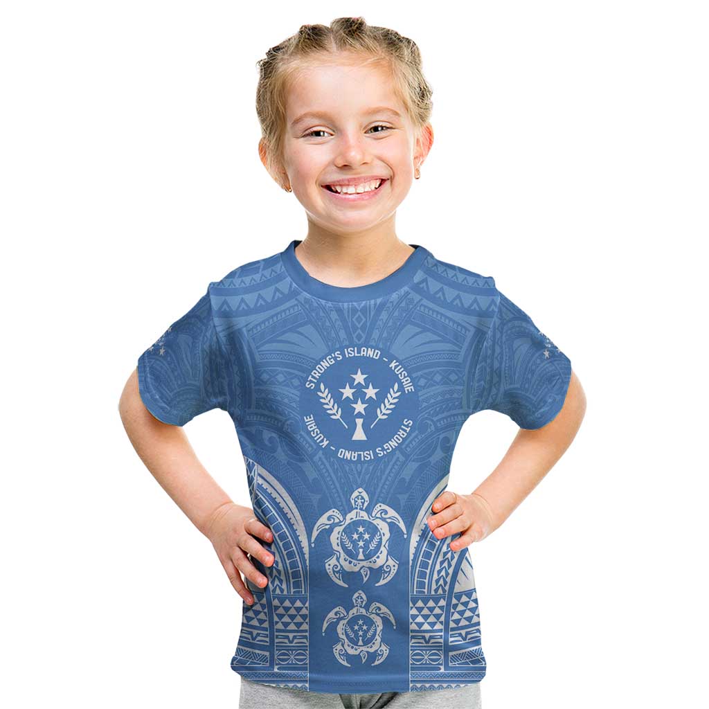 FSM Kosrae States Kid T Shirt Micronesia Six 9 One Polynesian Tribal Pattern LT9 Blue - Polynesian Pride