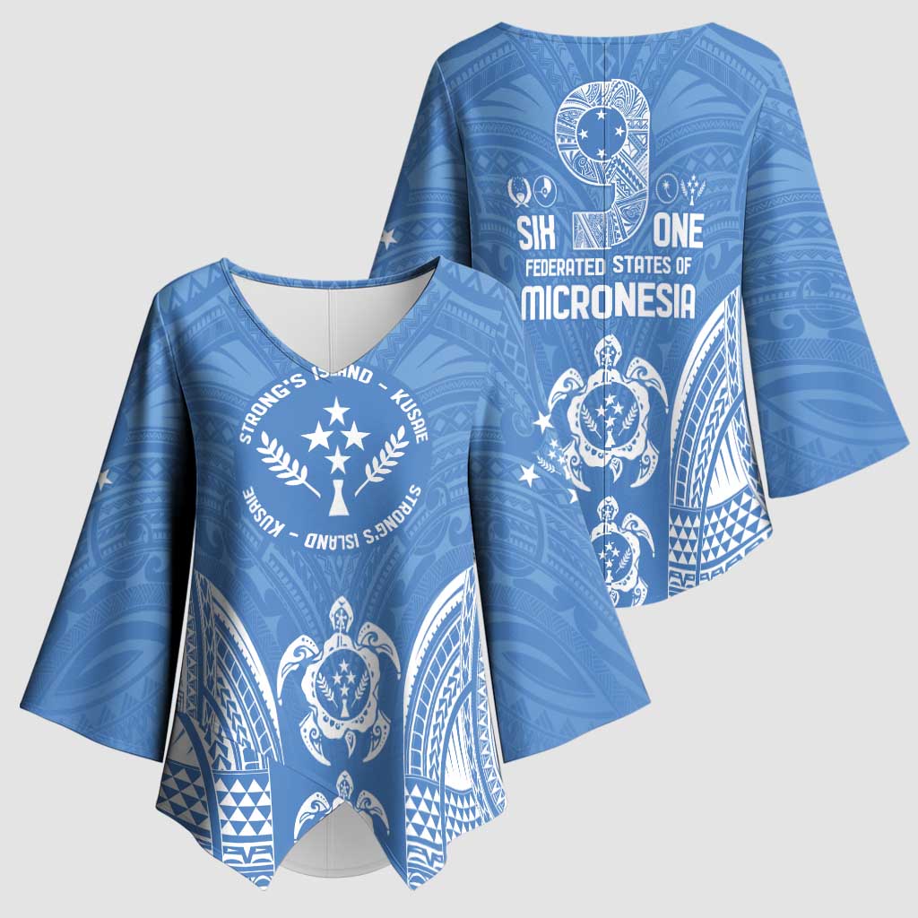 FSM Kosrae States Kimono Sleeve Blouse Micronesia Six 9 One Polynesian Tribal Pattern LT9 - Polynesian Pride