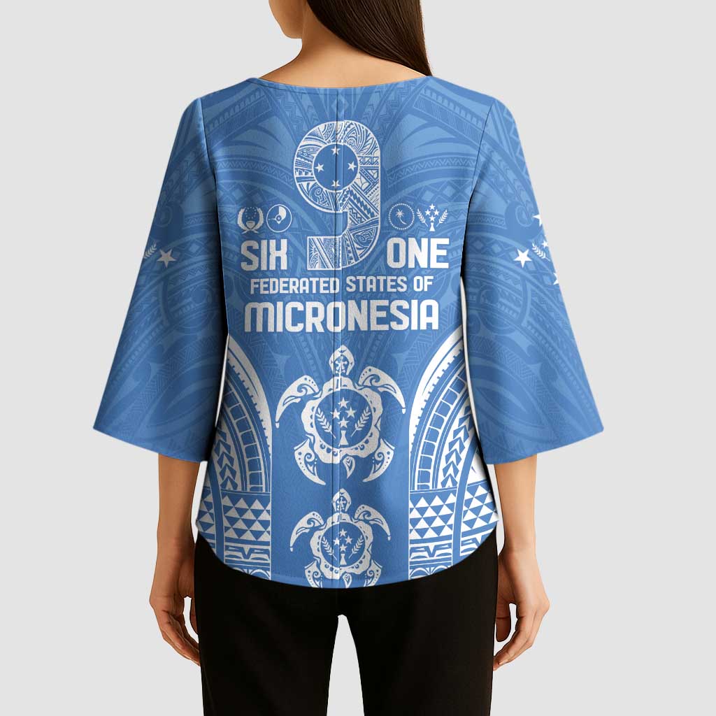 FSM Kosrae States Kimono Sleeve Blouse Micronesia Six 9 One Polynesian Tribal Pattern LT9 - Polynesian Pride