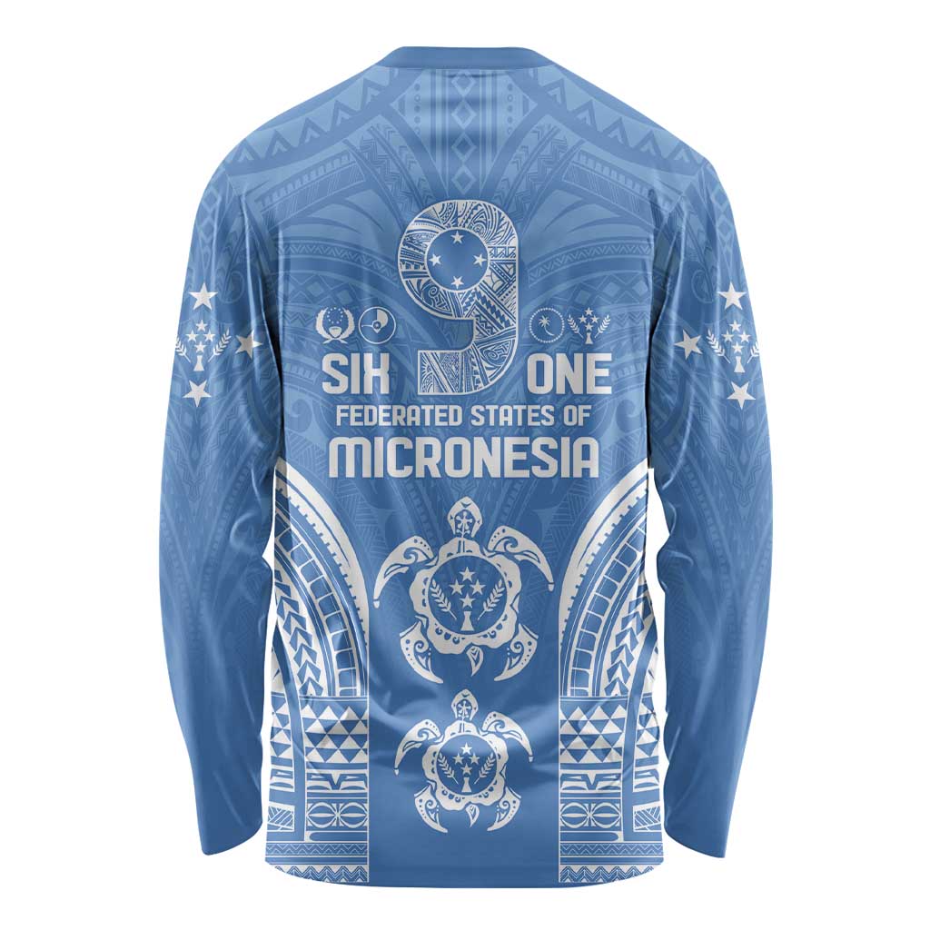 FSM Kosrae States Long Sleeve Shirt Micronesia Six 9 One Polynesian Tribal Pattern LT9 - Polynesian Pride
