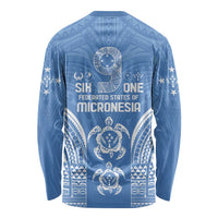FSM Kosrae States Long Sleeve Shirt Micronesia Six 9 One Polynesian Tribal Pattern LT9 - Polynesian Pride