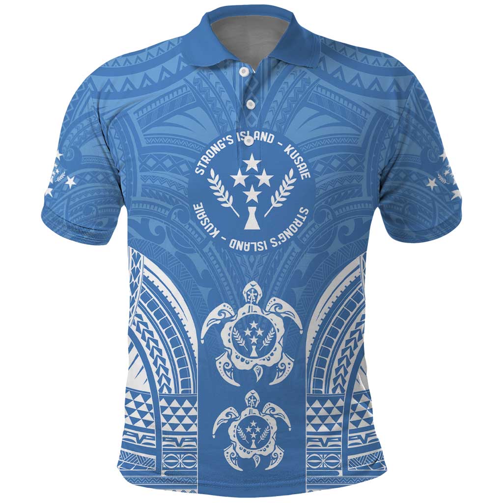 FSM Kosrae States Polo Shirt Micronesia Six 9 One Polynesian Tribal Pattern LT9 Blue - Polynesian Pride