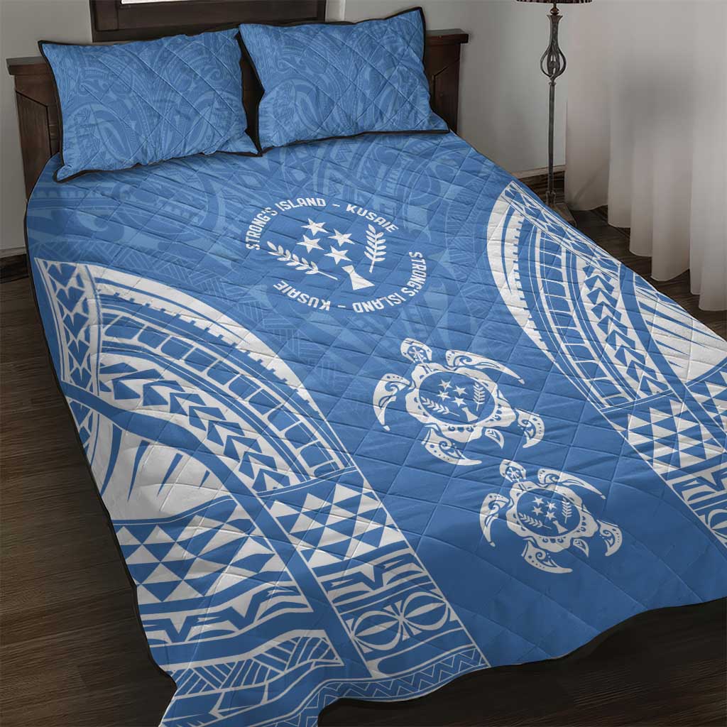 FSM Kosrae States Quilt Bed Set Micronesia Six 9 One Polynesian Tribal Pattern LT9 Blue - Polynesian Pride