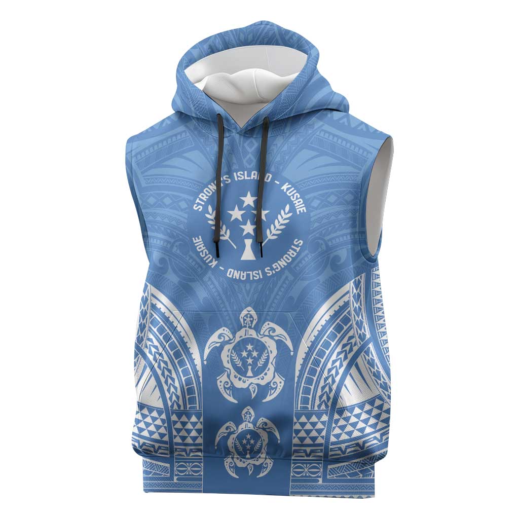 FSM Kosrae States Sleeveless Hoodie Micronesia Six 9 One Polynesian Tribal Pattern LT9 Blue - Polynesian Pride