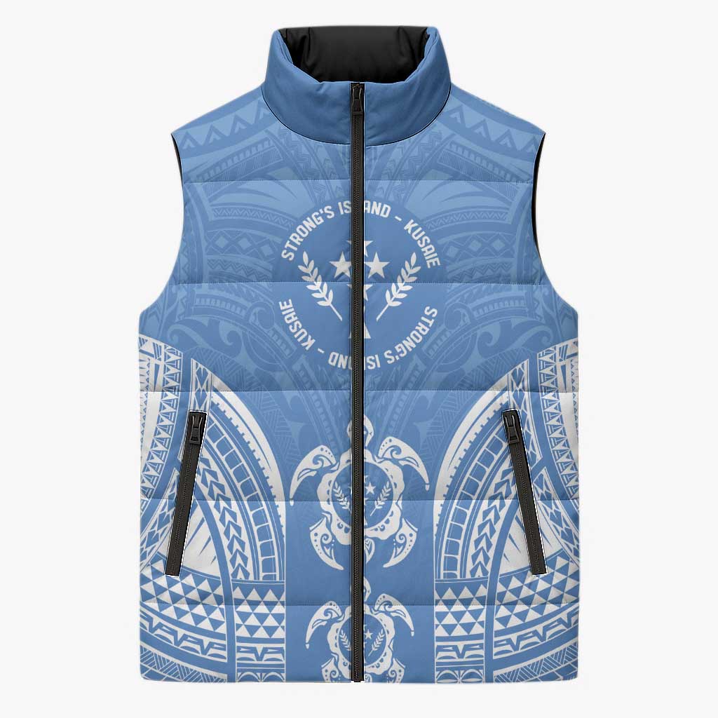 FSM Kosrae States Sleeveless Puffer Jacket Micronesia Six 9 One Polynesian Tribal Pattern LT9 Unisex Blue - Polynesian Pride