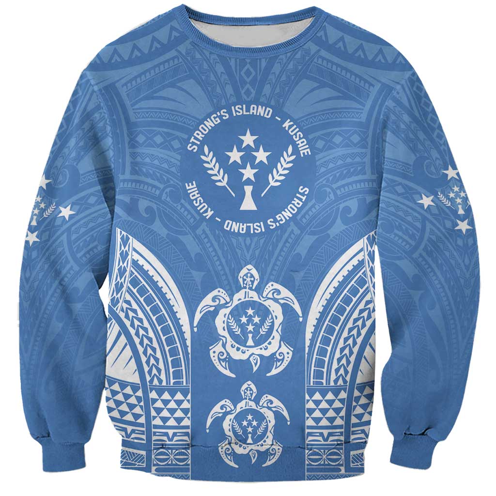 FSM Kosrae States Sweatshirt Micronesia Six 9 One Polynesian Tribal Pattern LT9 Unisex Blue - Polynesian Pride