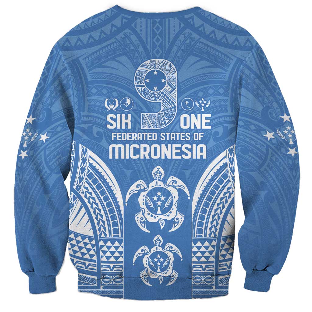 FSM Kosrae States Sweatshirt Micronesia Six 9 One Polynesian Tribal Pattern LT9 - Polynesian Pride