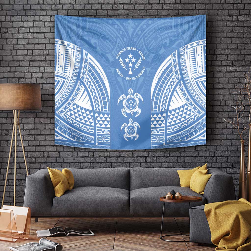 FSM Kosrae States Tapestry Micronesia Six 9 One Polynesian Tribal Pattern LT9 Blue - Polynesian Pride