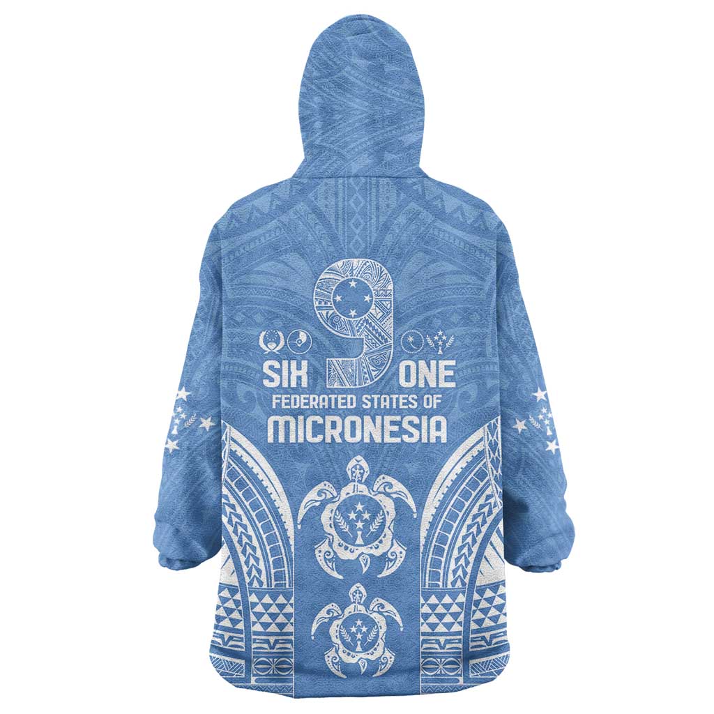 FSM Kosrae States Wearable Blanket Hoodie Micronesia Six 9 One Polynesian Tribal Pattern LT9 - Polynesian Pride