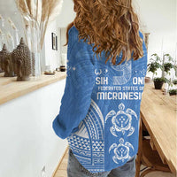 FSM Kosrae States Women Casual Shirt Micronesia Six 9 One Polynesian Tribal Pattern LT9 - Polynesian Pride