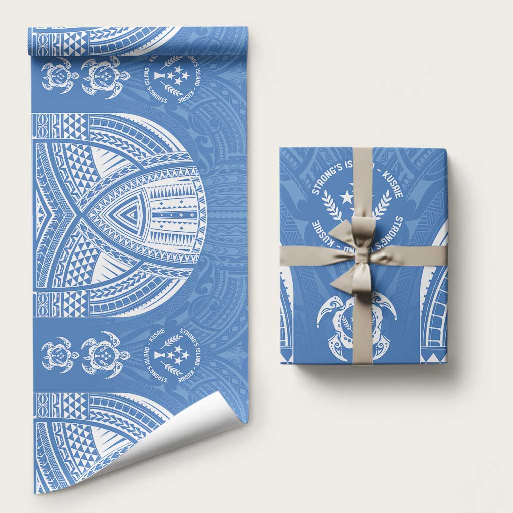 FSM Kosrae States Wrapping Paper Micronesia Six 9 One Polynesian Tribal Pattern LT9 58" × 23" Blue - Polynesian Pride