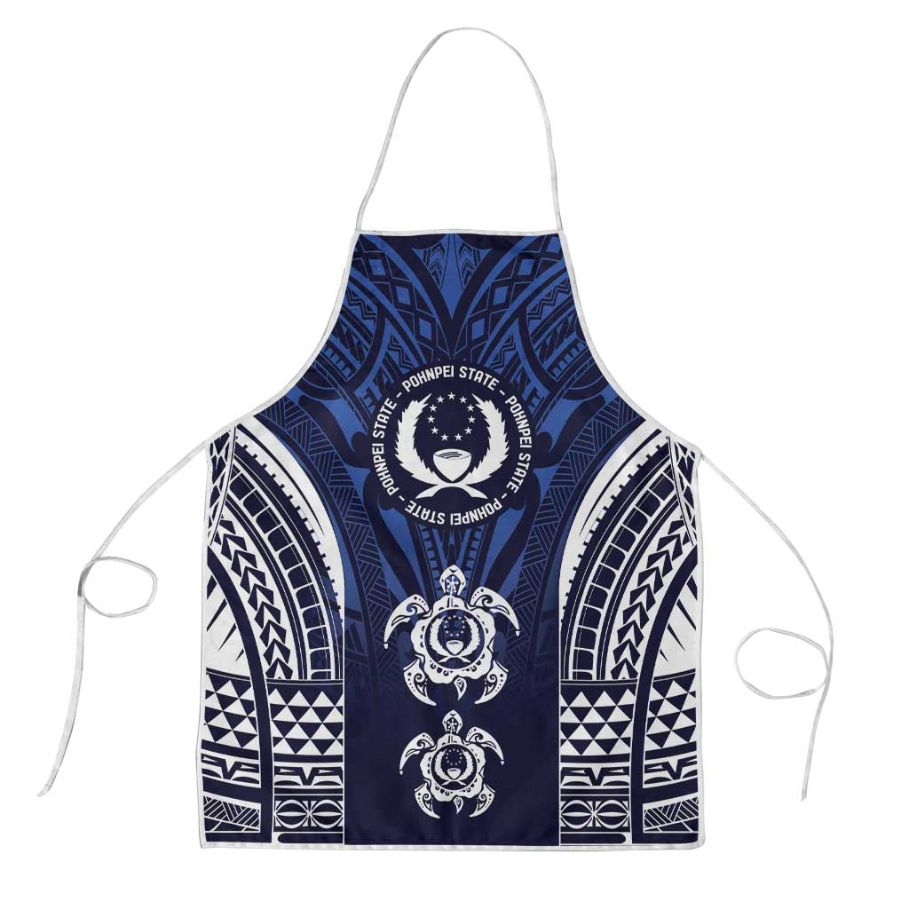 FSM Pohnpei States Apron Micronesia Six 9 One Polynesian Tribal Pattern LT9 Blue - Polynesian Pride
