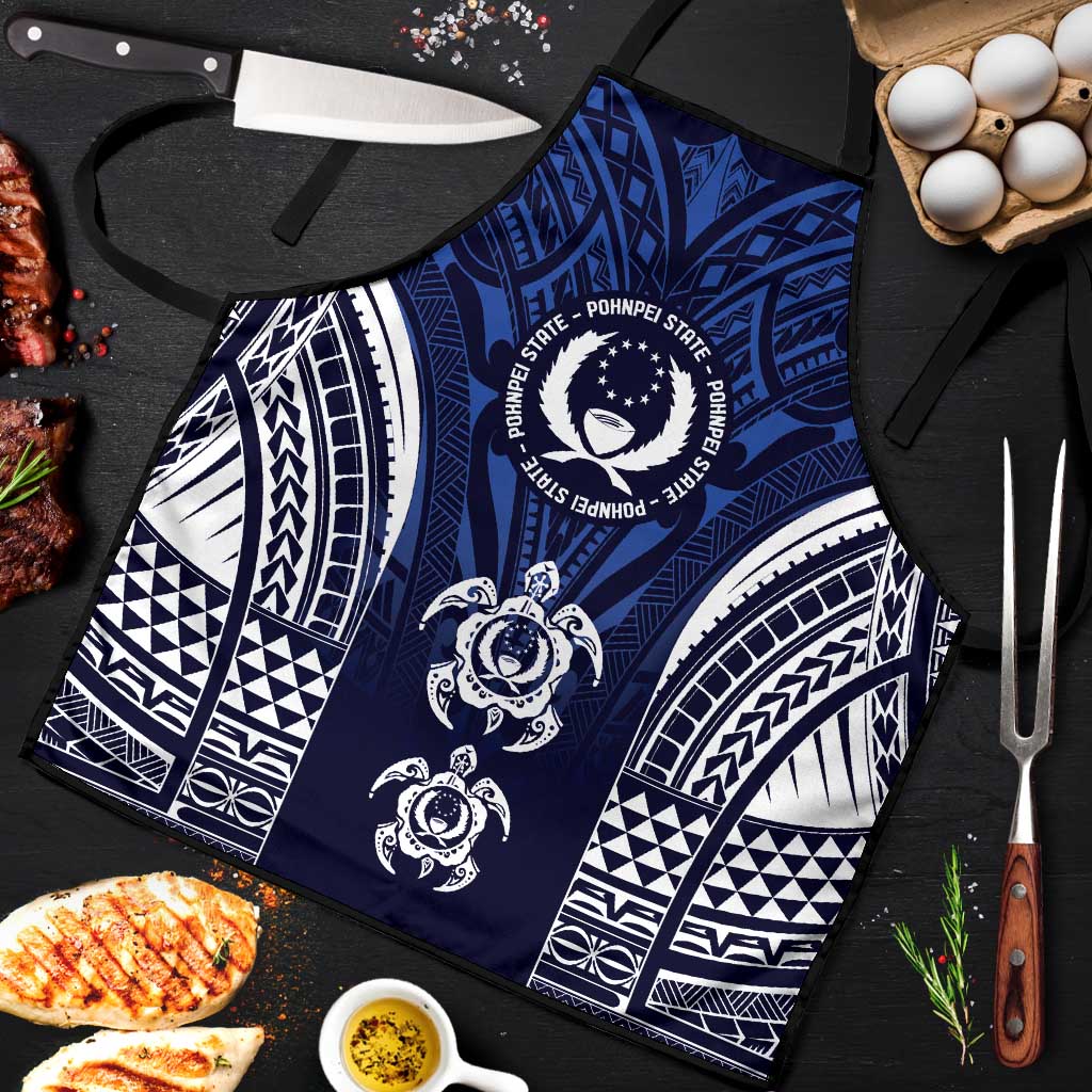 FSM Pohnpei States Apron Micronesia Six 9 One Polynesian Tribal Pattern LT9 Blue - Polynesian Pride