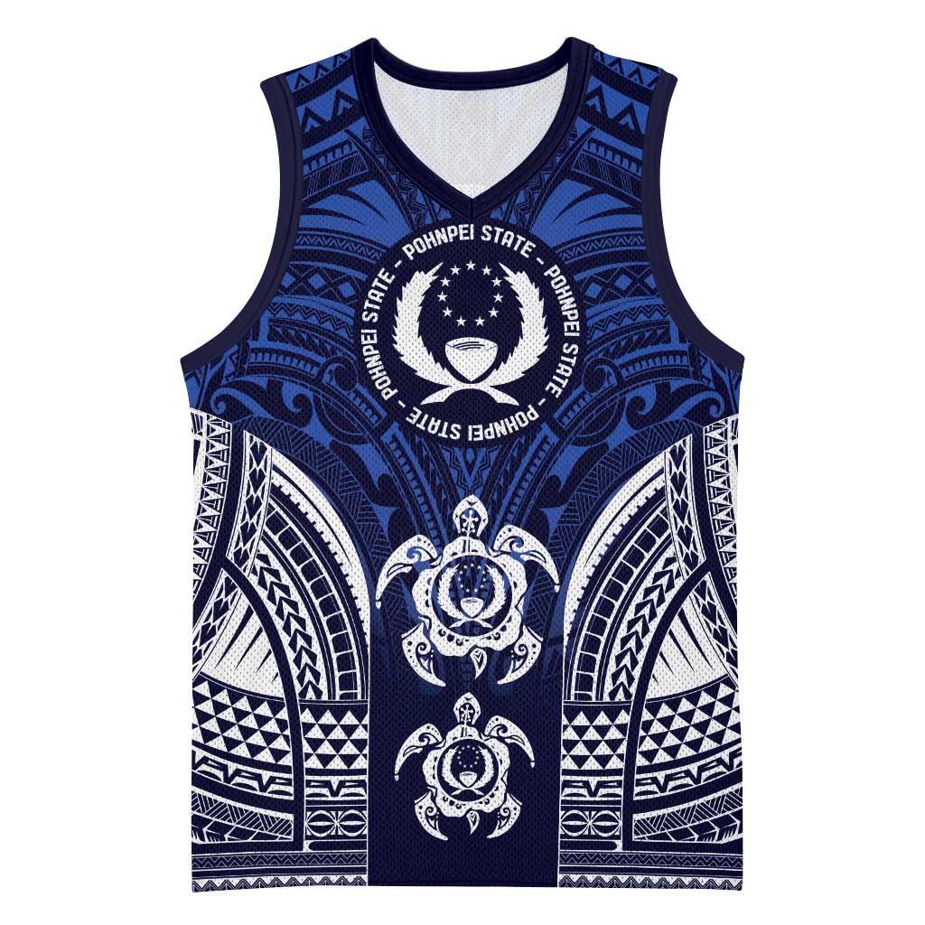 FSM Pohnpei States Basketball Jersey Micronesia Six 9 One Polynesian Tribal Pattern LT9 Unisex Blue - Polynesian Pride