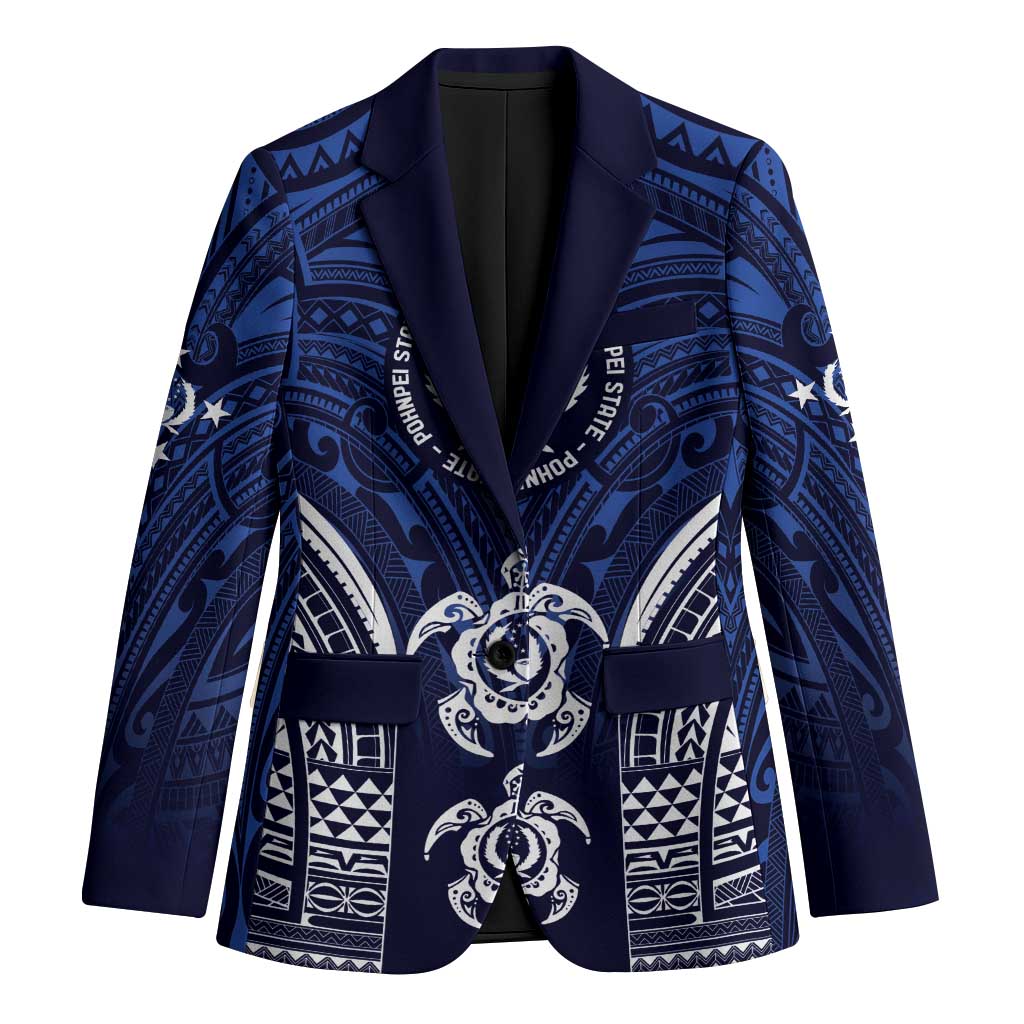 FSM Pohnpei States Blazer Micronesia Six 9 One Polynesian Tribal Pattern LT9 Unisex Blue - Polynesian Pride