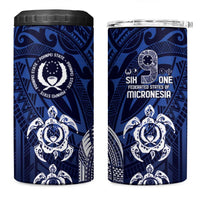 FSM Pohnpei States 4 in 1 Can Cooler Tumbler Micronesia Six 9 One Polynesian Tribal Pattern LT9 One Size: 16 oz Blue - Polynesian Pride