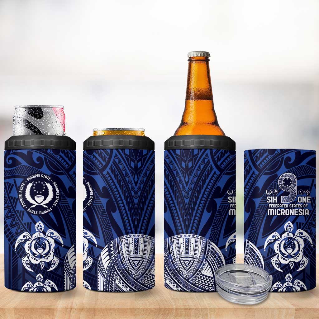 FSM Pohnpei States 4 in 1 Can Cooler Tumbler Micronesia Six 9 One Polynesian Tribal Pattern LT9 - Polynesian Pride