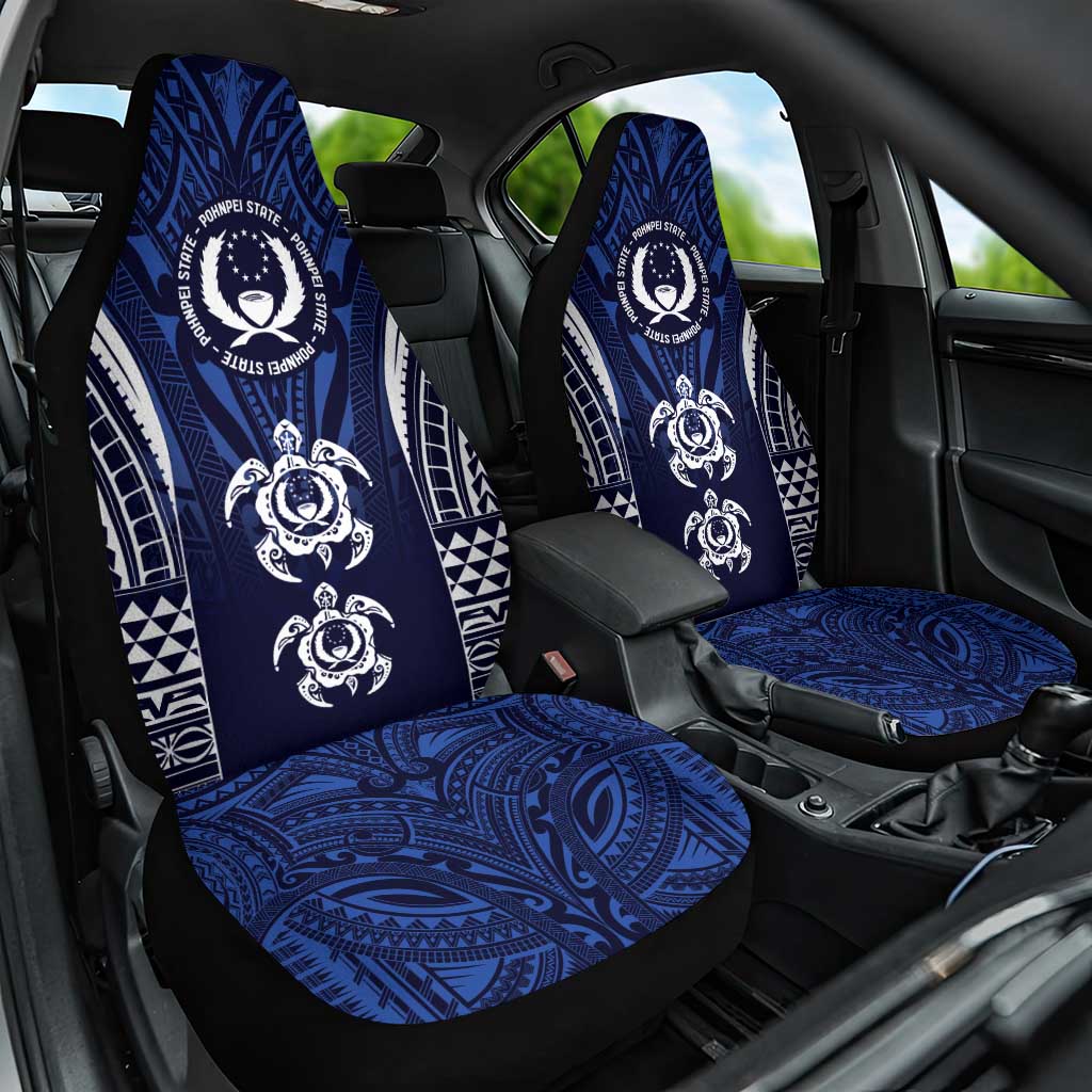 FSM Pohnpei States Car Seat Cover Micronesia Six 9 One Polynesian Tribal Pattern LT9 One Size Blue - Polynesian Pride