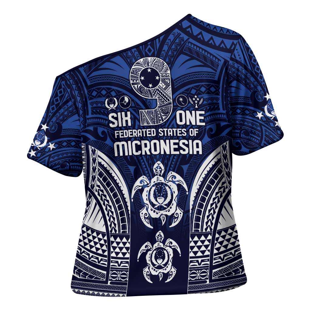 FSM Pohnpei States Cross Shoulder Shirt Micronesia Six 9 One Polynesian Tribal Pattern LT9 - Polynesian Pride