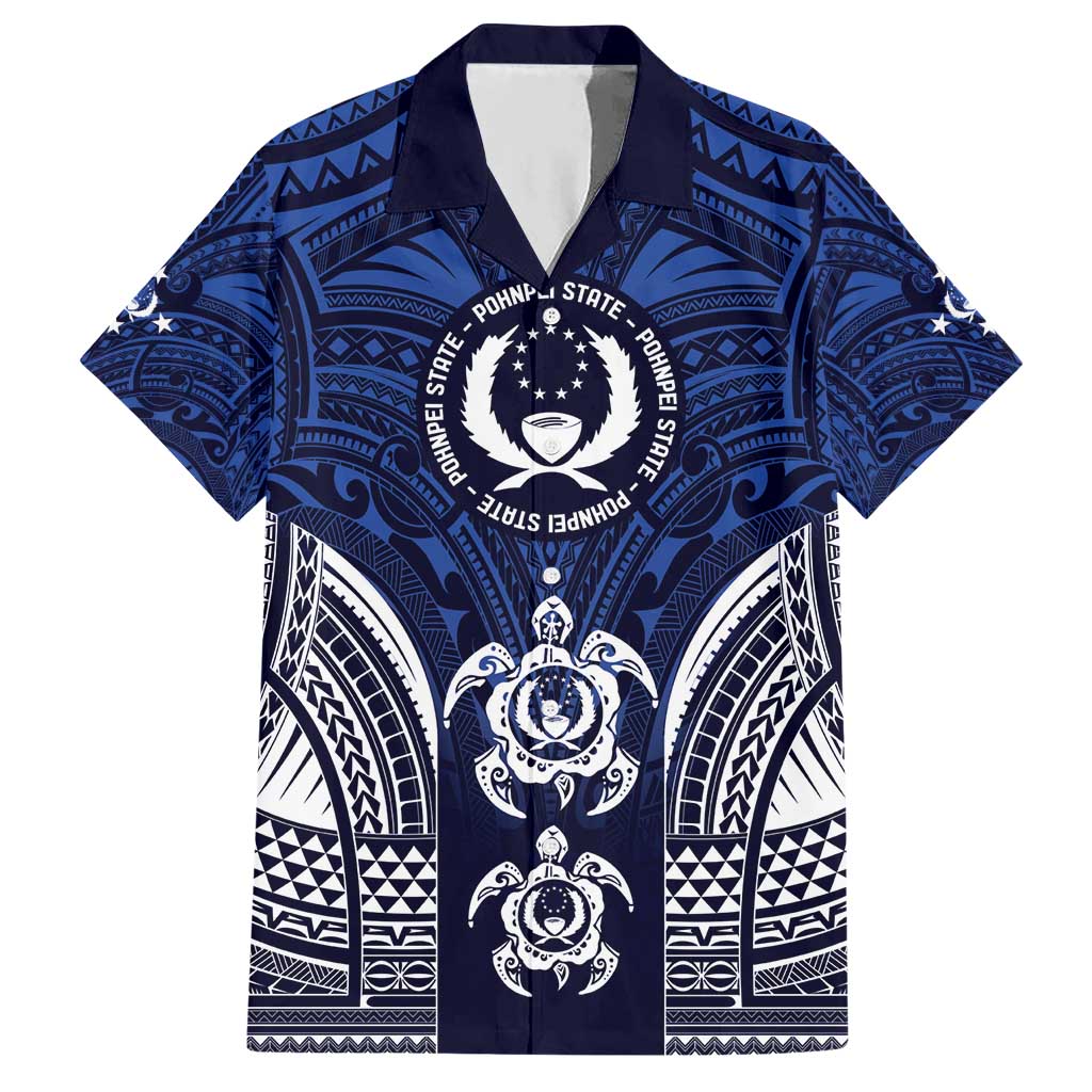 FSM Pohnpei States Hawaiian Shirt Micronesia Six 9 One Polynesian Tribal Pattern LT9 Blue - Polynesian Pride