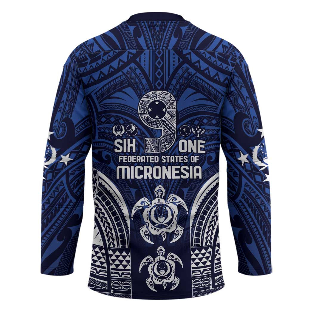FSM Pohnpei States Hockey Jersey Micronesia Six 9 One Polynesian Tribal Pattern LT9 - Polynesian Pride