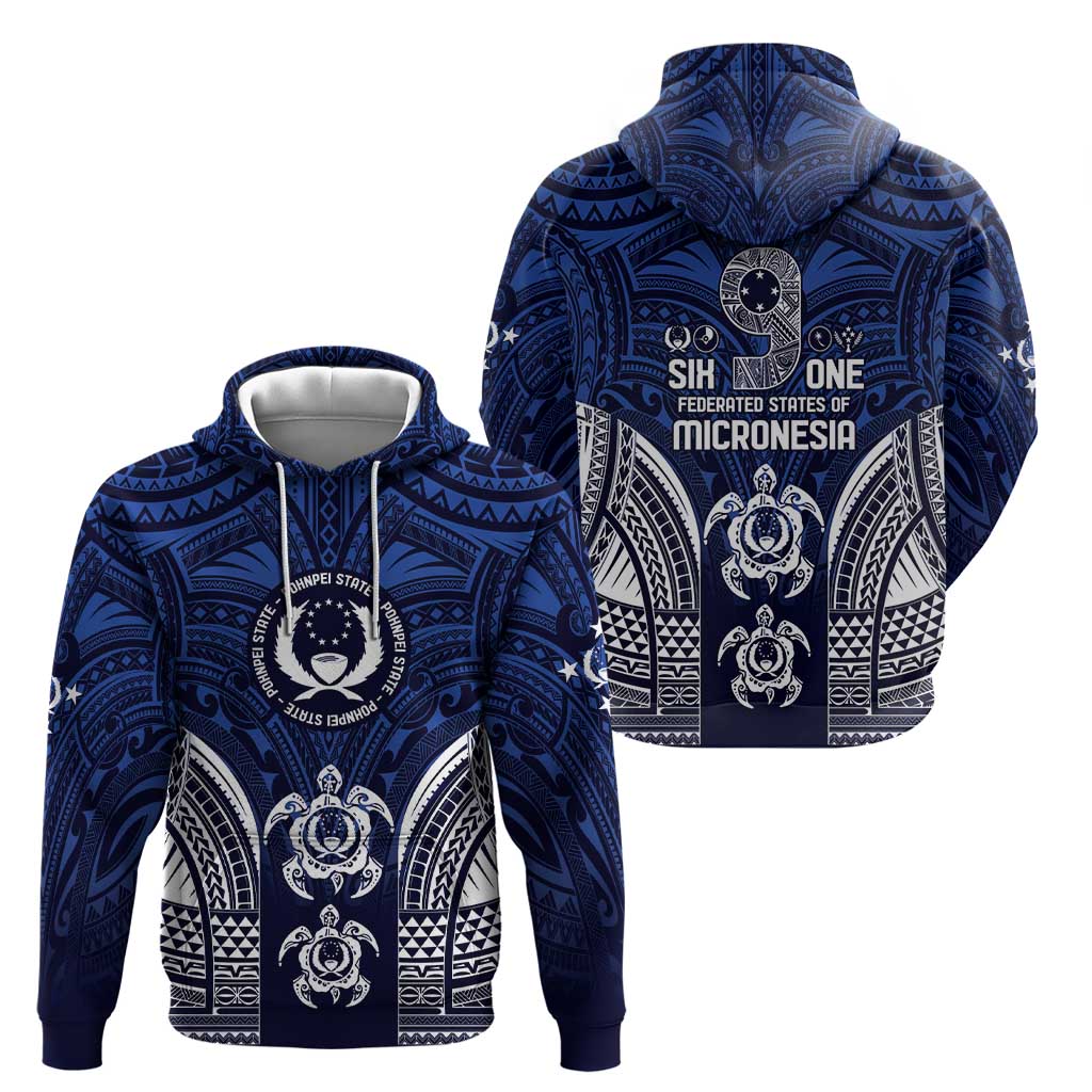 FSM Pohnpei States Hoodie Micronesia Six 9 One Polynesian Tribal Pattern LT9 - Polynesian Pride