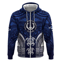 FSM Pohnpei States Hoodie Micronesia Six 9 One Polynesian Tribal Pattern LT9 Zip Hoodie Blue - Polynesian Pride