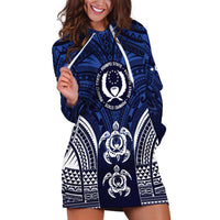 FSM Pohnpei States Hoodie Dress Micronesia Six 9 One Polynesian Tribal Pattern LT9 Blue - Polynesian Pride