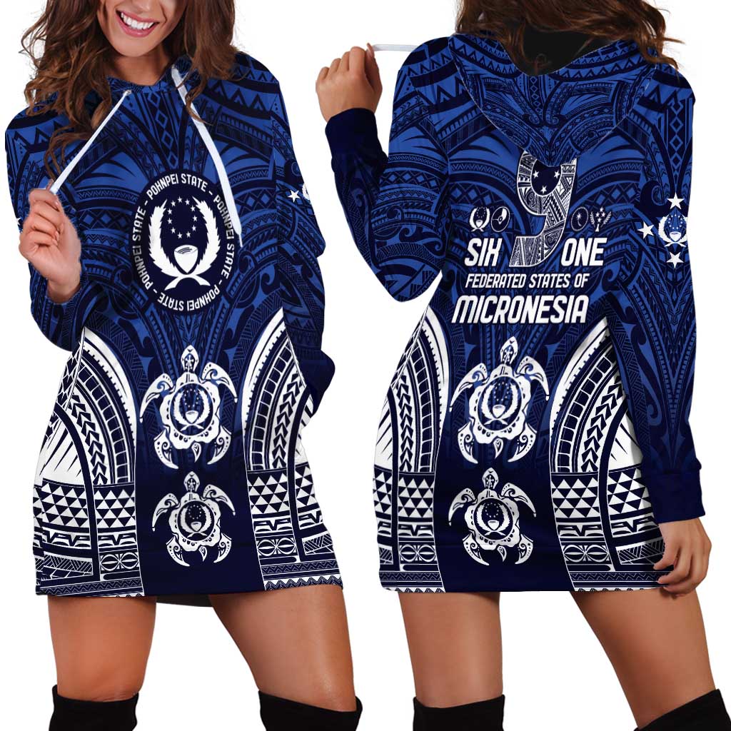 FSM Pohnpei States Hoodie Dress Micronesia Six 9 One Polynesian Tribal Pattern LT9 - Polynesian Pride