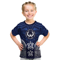 FSM Pohnpei States Kid T Shirt Micronesia Six 9 One Polynesian Tribal Pattern LT9 Blue - Polynesian Pride
