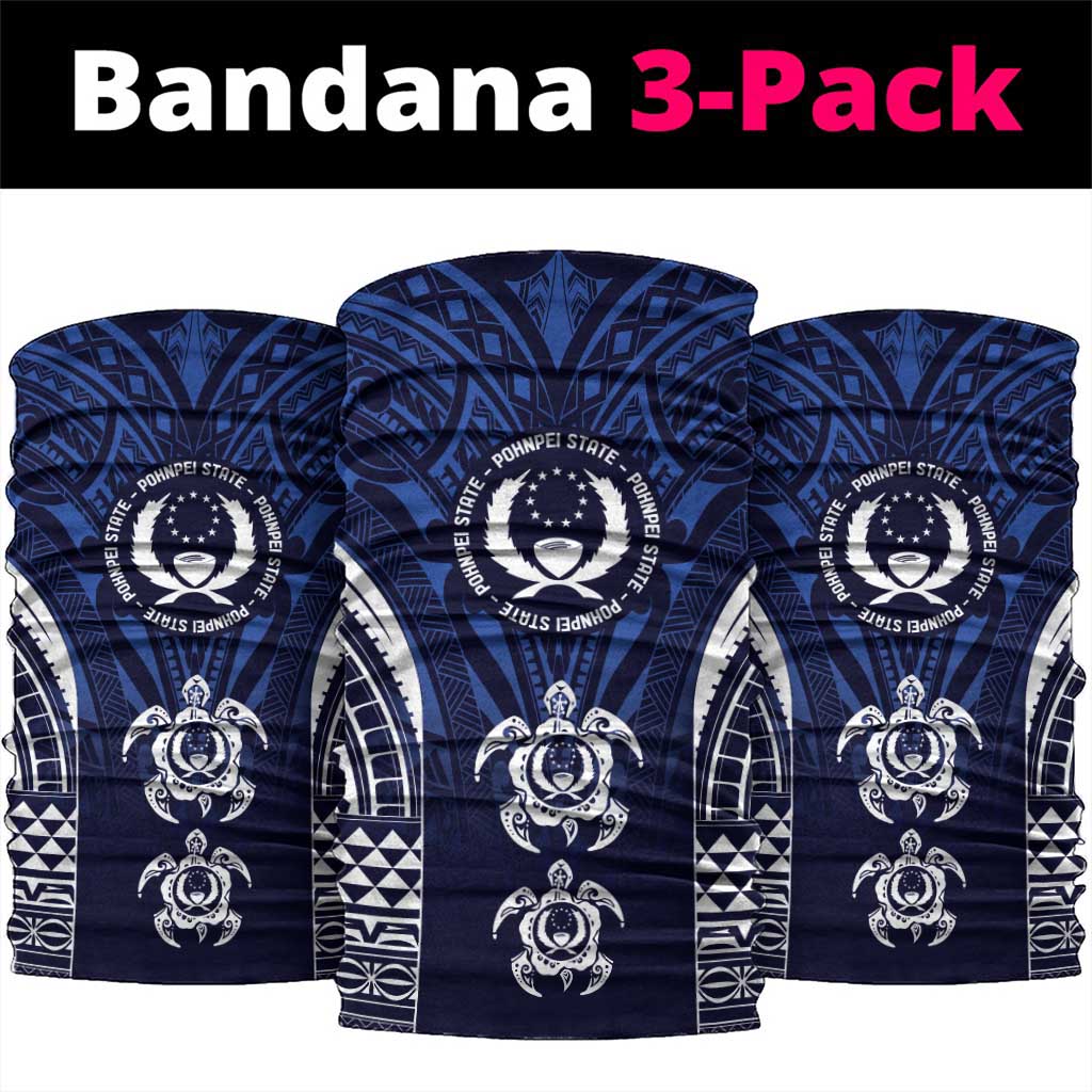 FSM Pohnpei States Neck Gaiter Micronesia Six 9 One Polynesian Tribal Pattern LT9 package One Size: 25*50cm Blue - Polynesian Pride