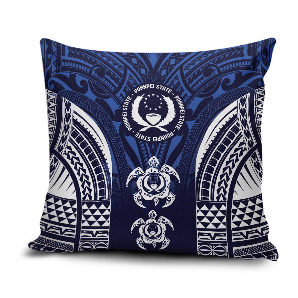 FSM Pohnpei States Pillow Cover Micronesia Six 9 One Polynesian Tribal Pattern LT9 Blue - Polynesian Pride