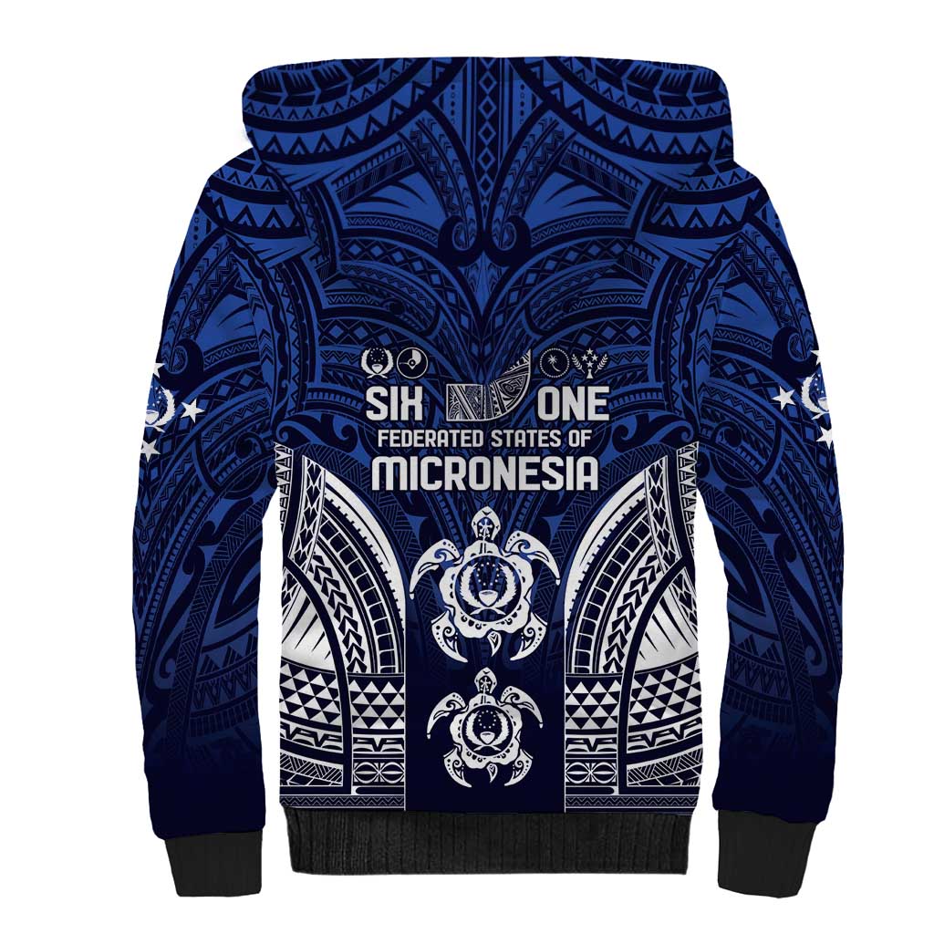 FSM Pohnpei States Sherpa Hoodie Micronesia Six 9 One Polynesian Tribal Pattern LT9 - Polynesian Pride