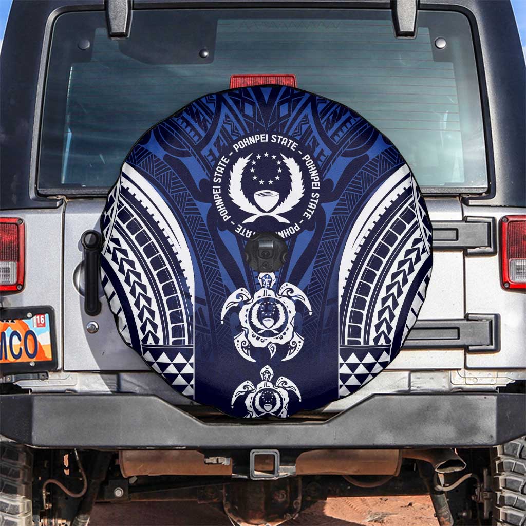 FSM Pohnpei States Spare Tire Cover Micronesia Six 9 One Polynesian Tribal Pattern LT9 Blue - Polynesian Pride