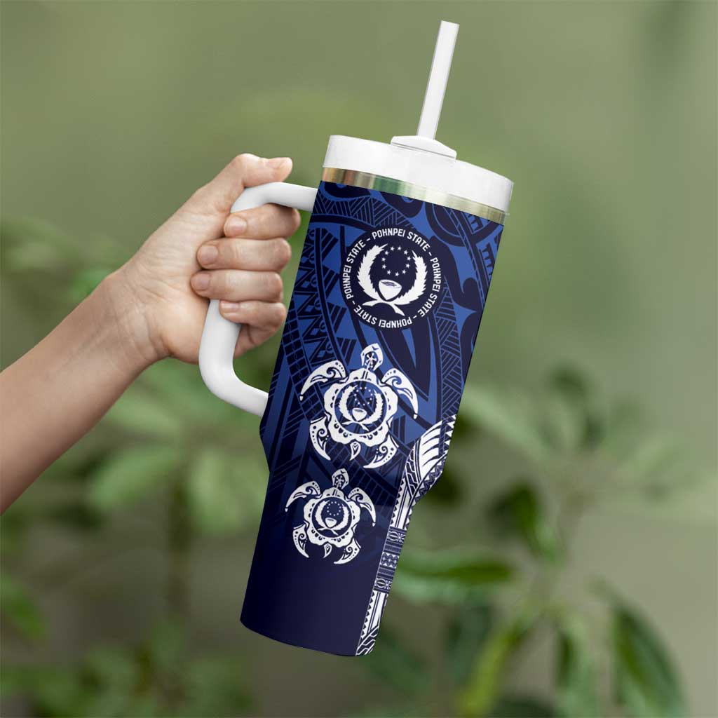 FSM Pohnpei States Tumbler With Handle Micronesia Six 9 One Polynesian Tribal Pattern LT9 - Polynesian Pride