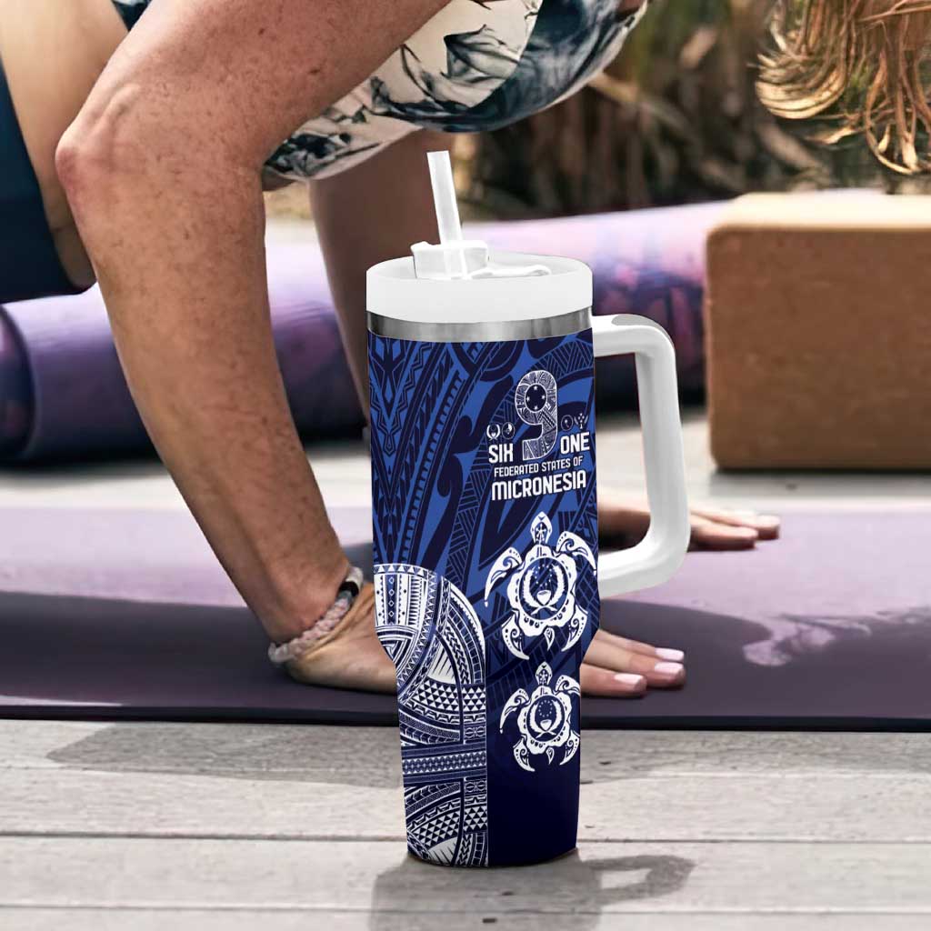 FSM Pohnpei States Tumbler With Handle Micronesia Six 9 One Polynesian Tribal Pattern LT9 - Polynesian Pride