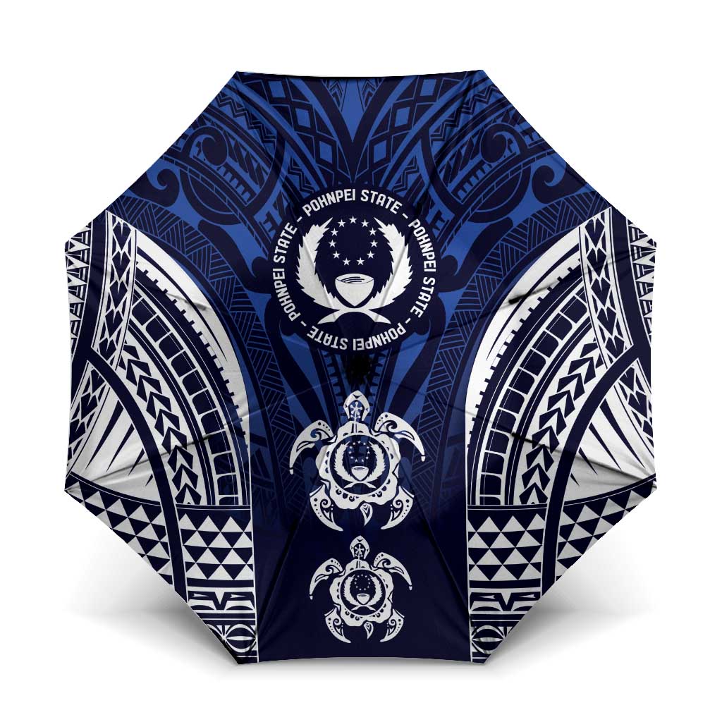 FSM Pohnpei States Umbrella Micronesia Six 9 One Polynesian Tribal Pattern LT9 One Size Folded 11.42 inch Opened Diameter 37.4 inch Blue - Polynesian Pride
